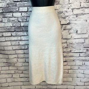Bagatelle Ribbed Knit Sweater with Midi Skirt Set Size L